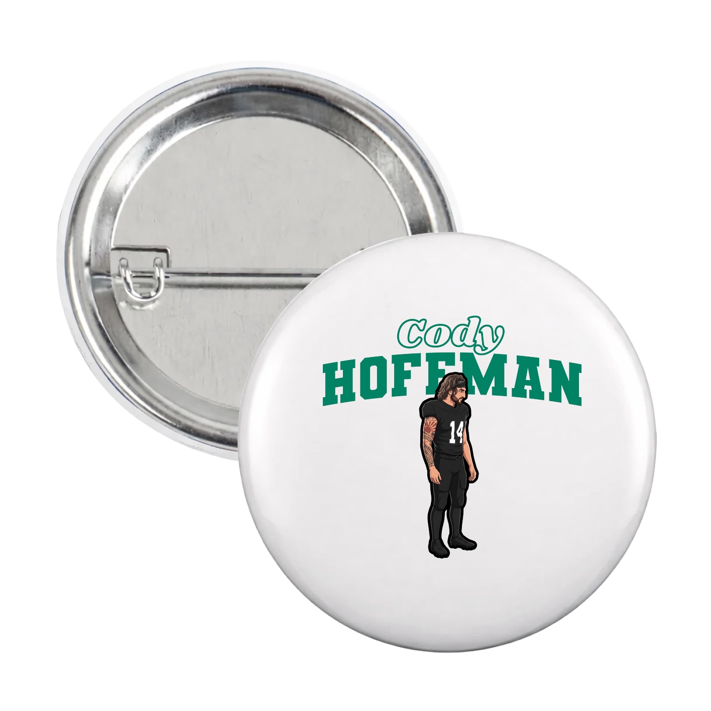 Game Day Button — Name Arch in White