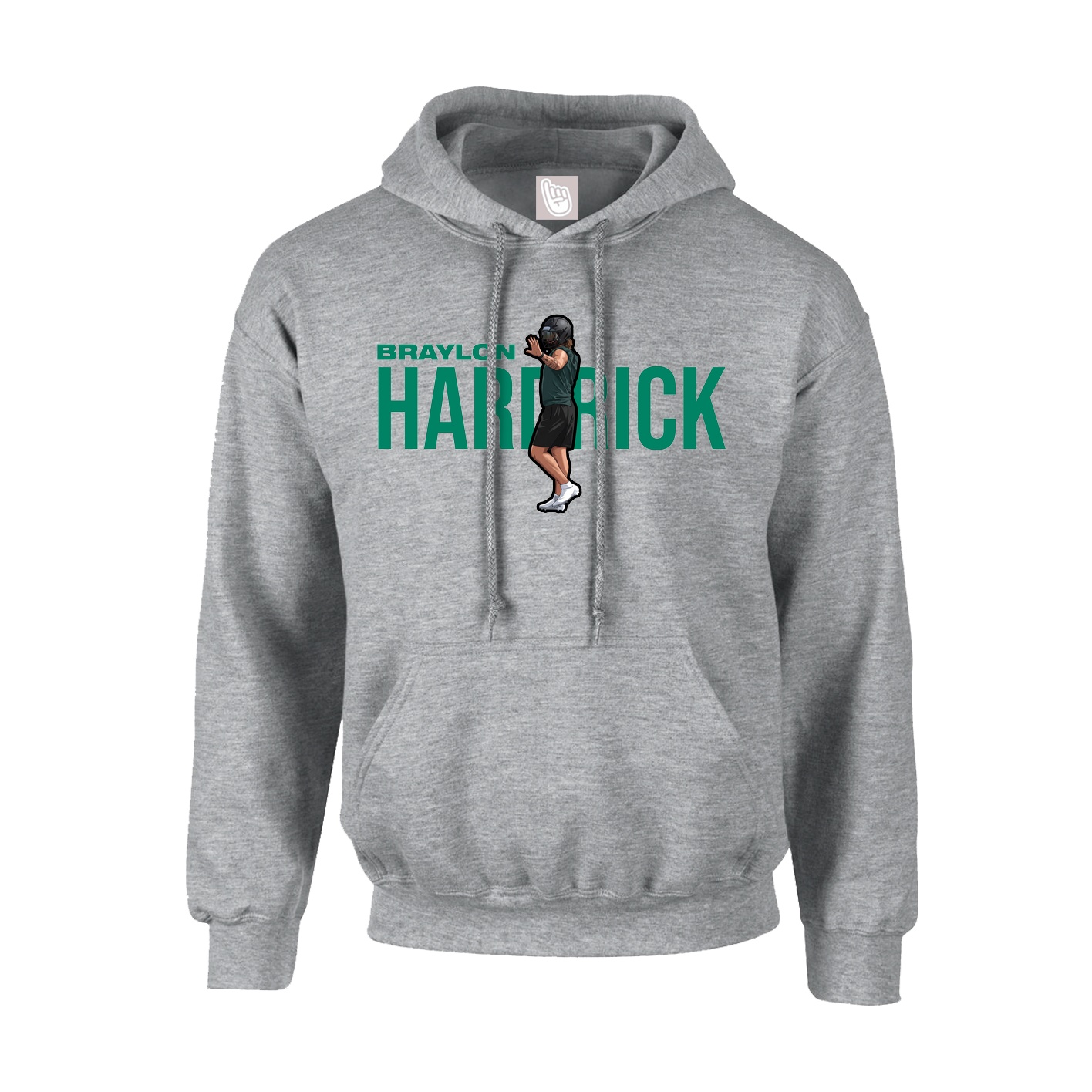 Hoodie — Player Name in Grey