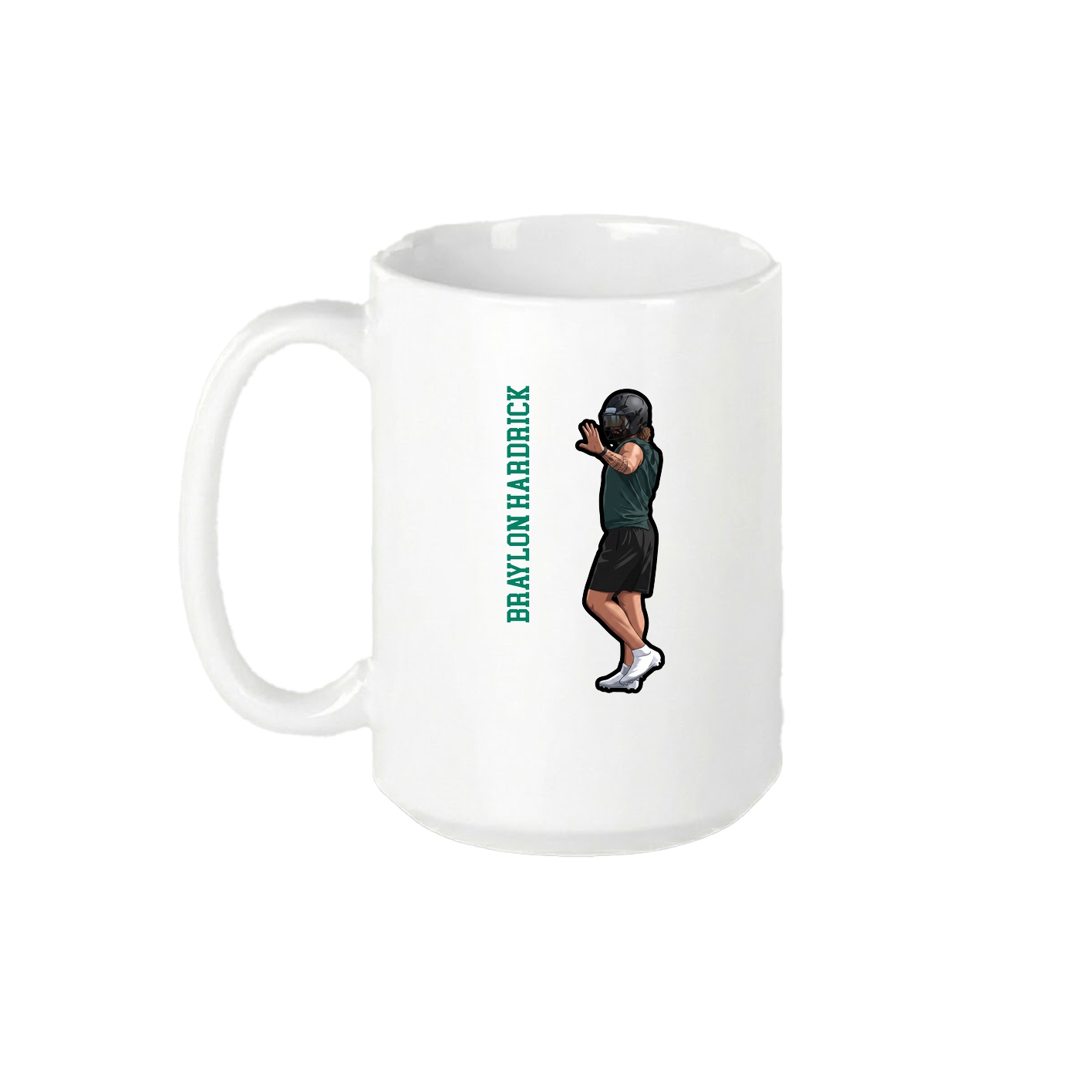 15oz Coffee Mug — Name Vertical in White