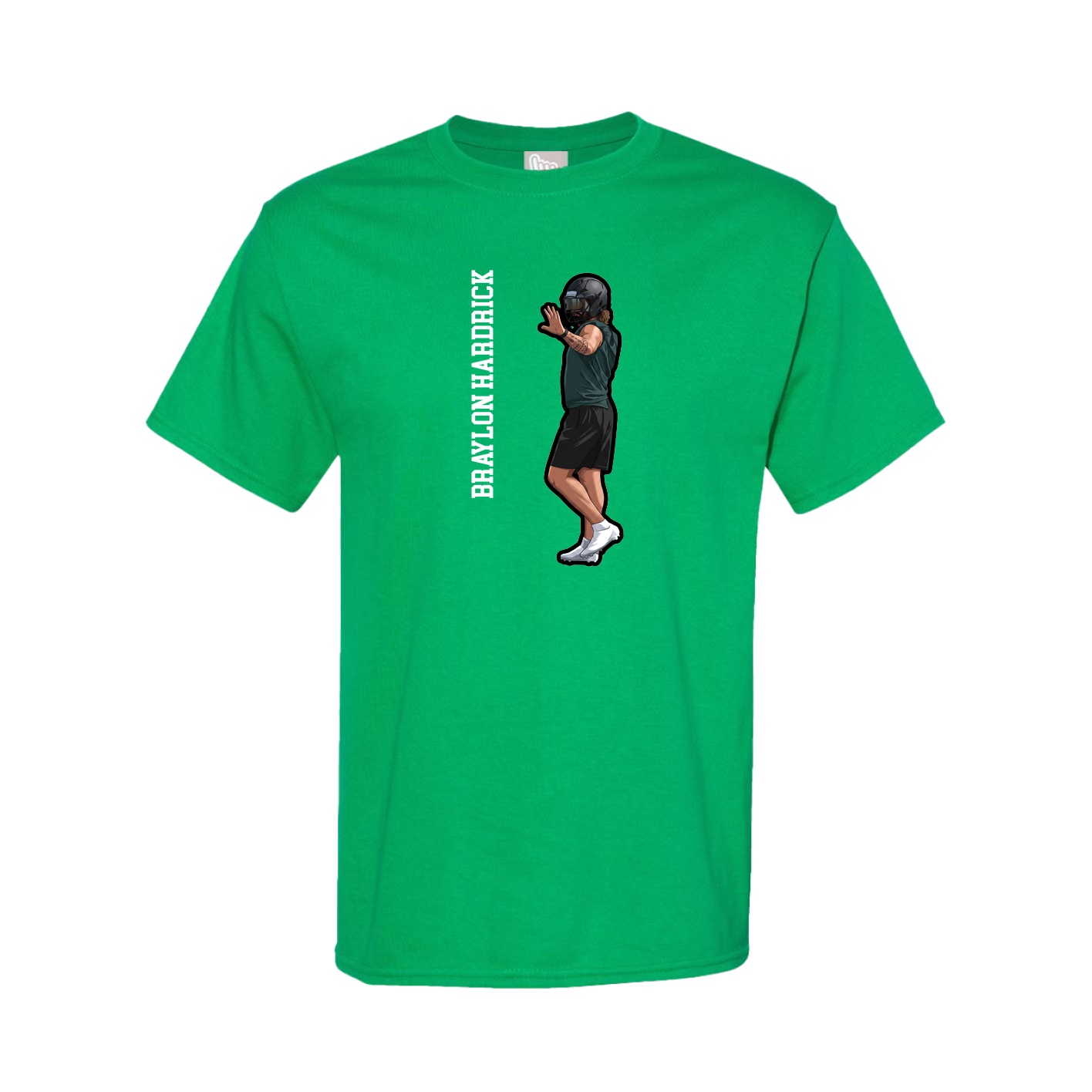 Tee — Name Vertical in Green
