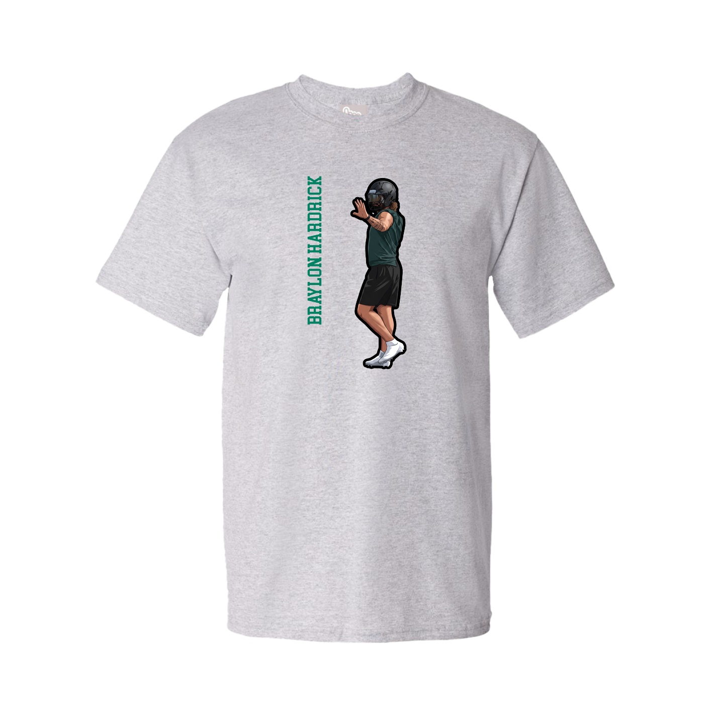 Tee — Name Vertical in Grey