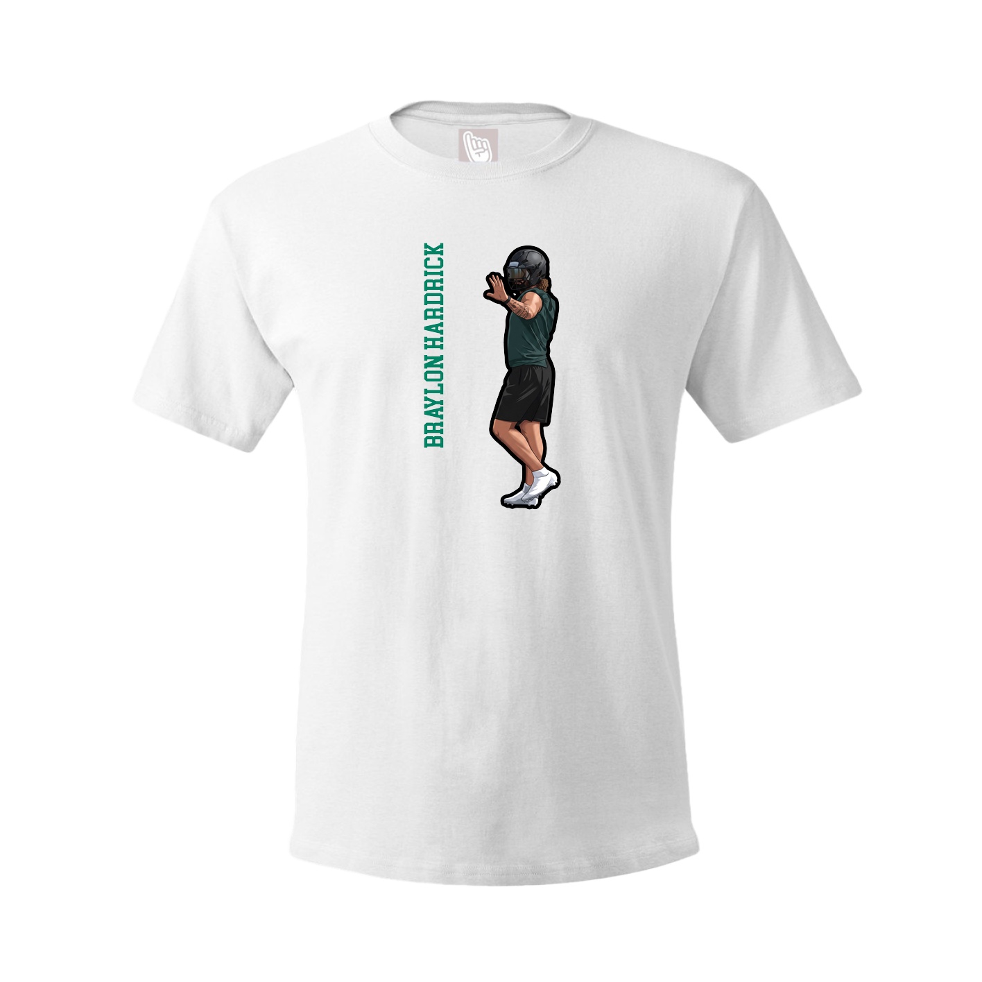 Youth Tee — Name Vertical in White