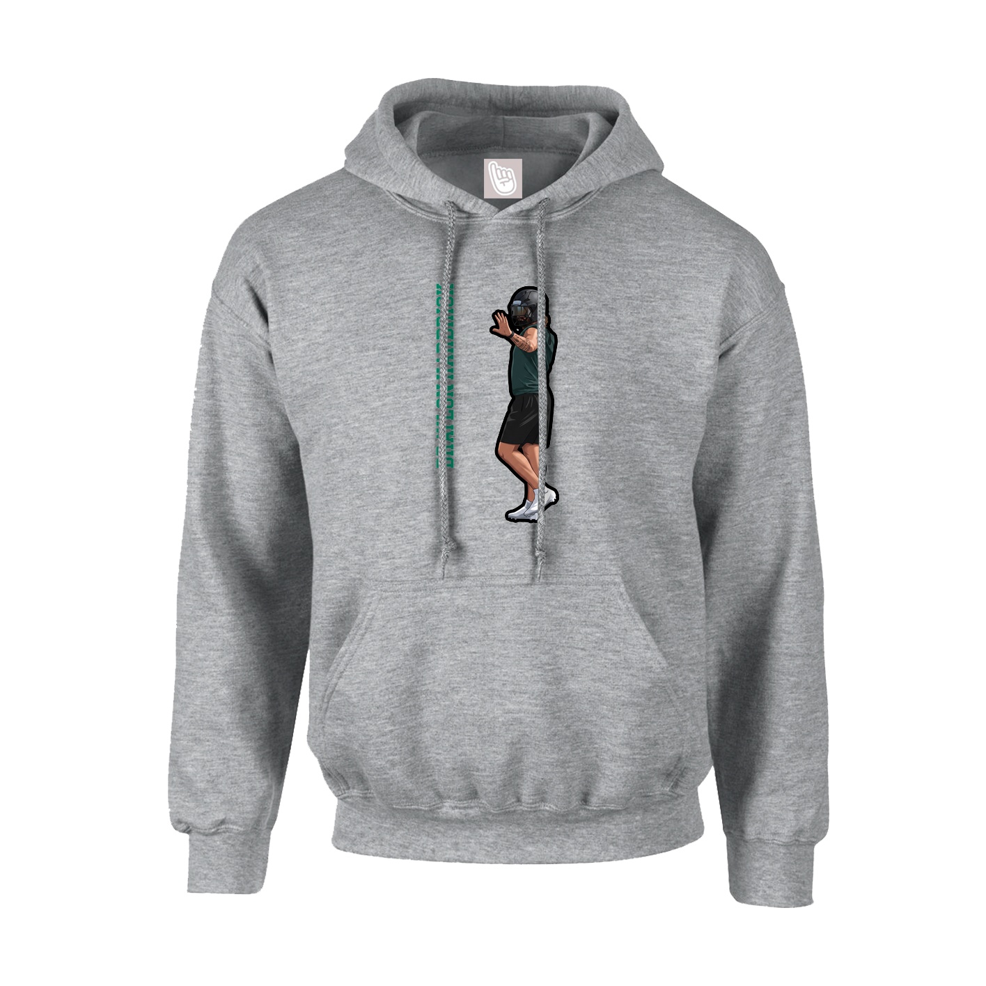 Youth Hoodie — Name Vertical in Grey