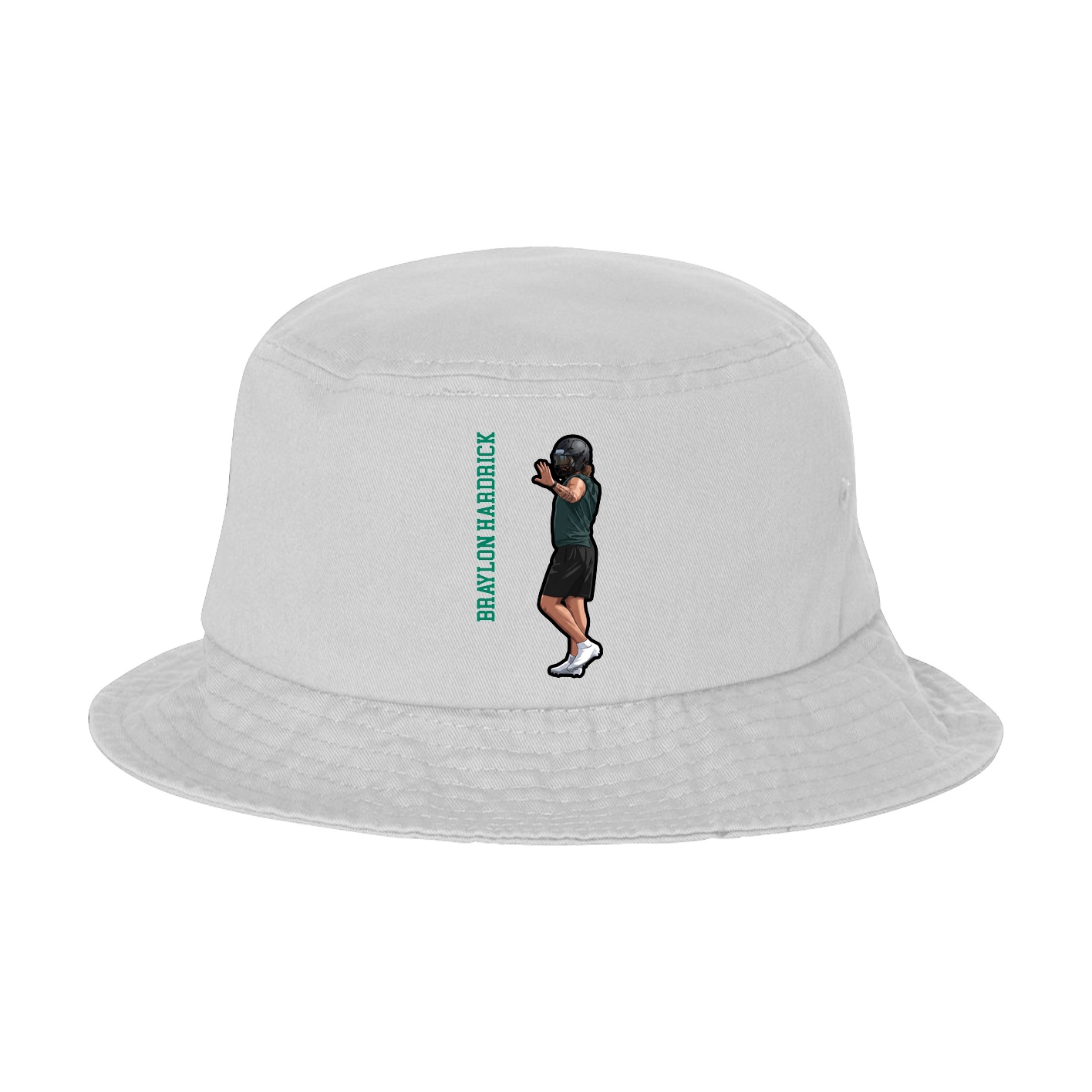 Bucket Cap — Name Vertical in White