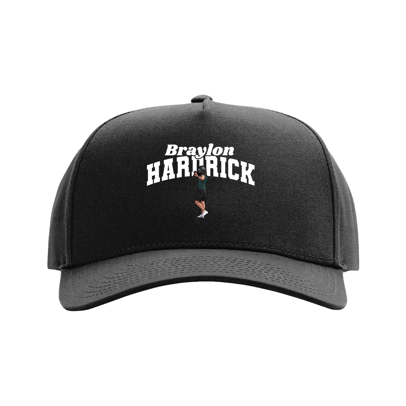 Full Fabric Five-Panel Champ Cap — Signature Arch in Black
