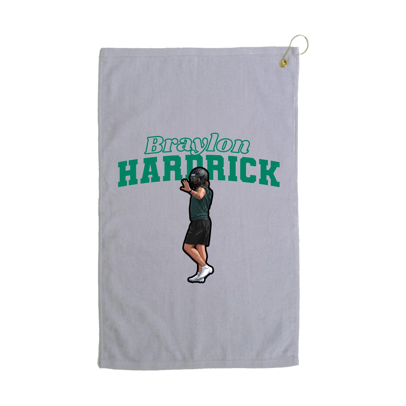 Golf Towel — Name Arch in Grey