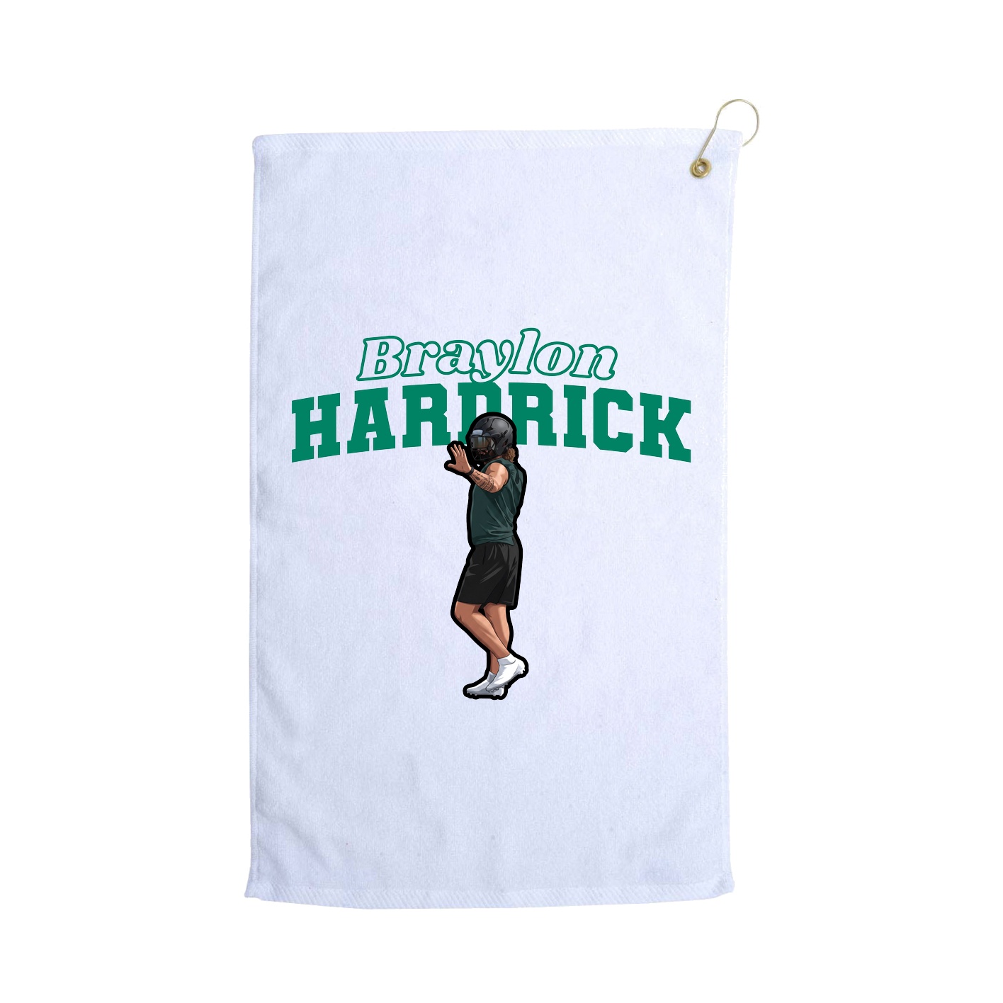 Golf Towel — Name Arch in White