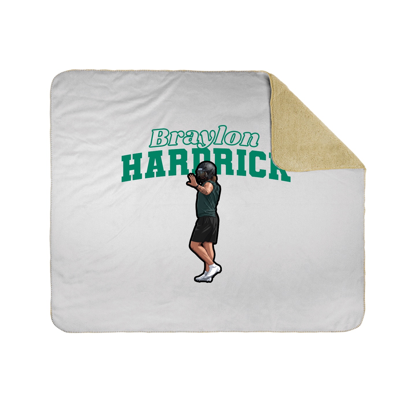 Throw Blanket — Name Arch in White