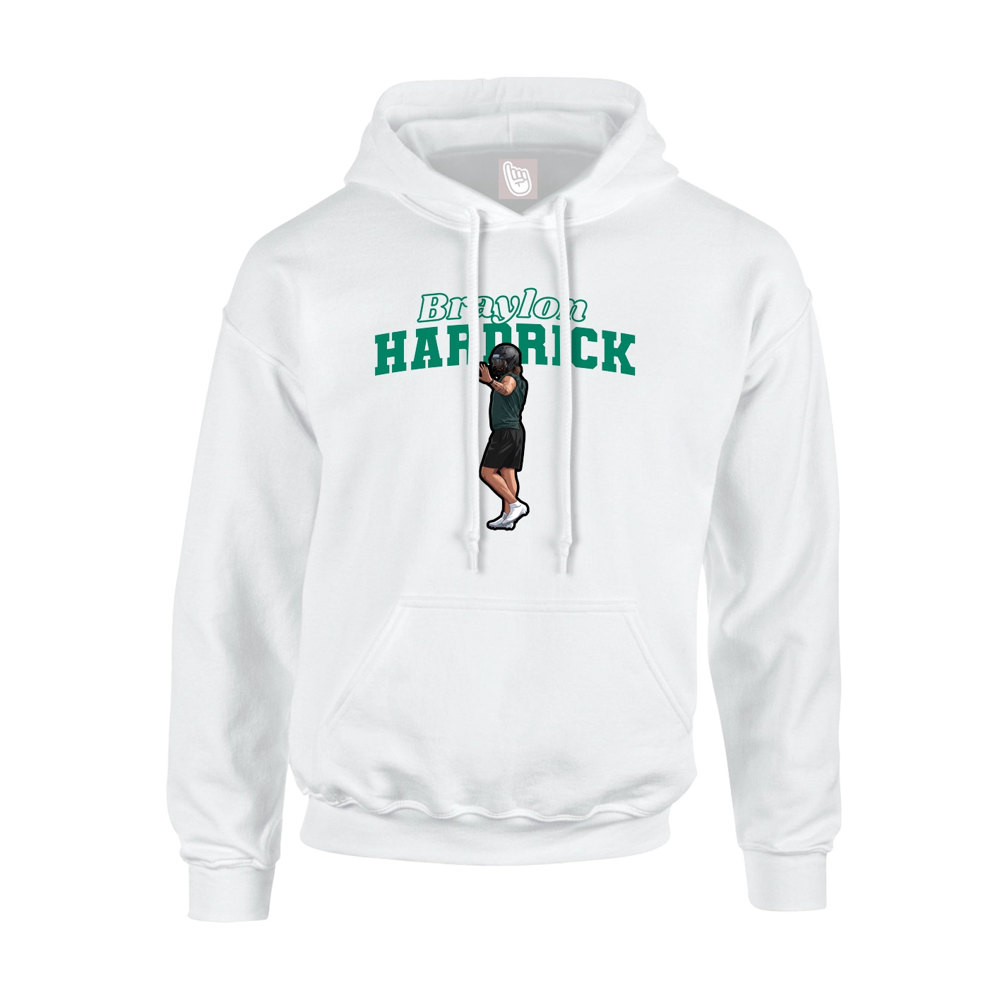 Hoodie — Name Arch in White