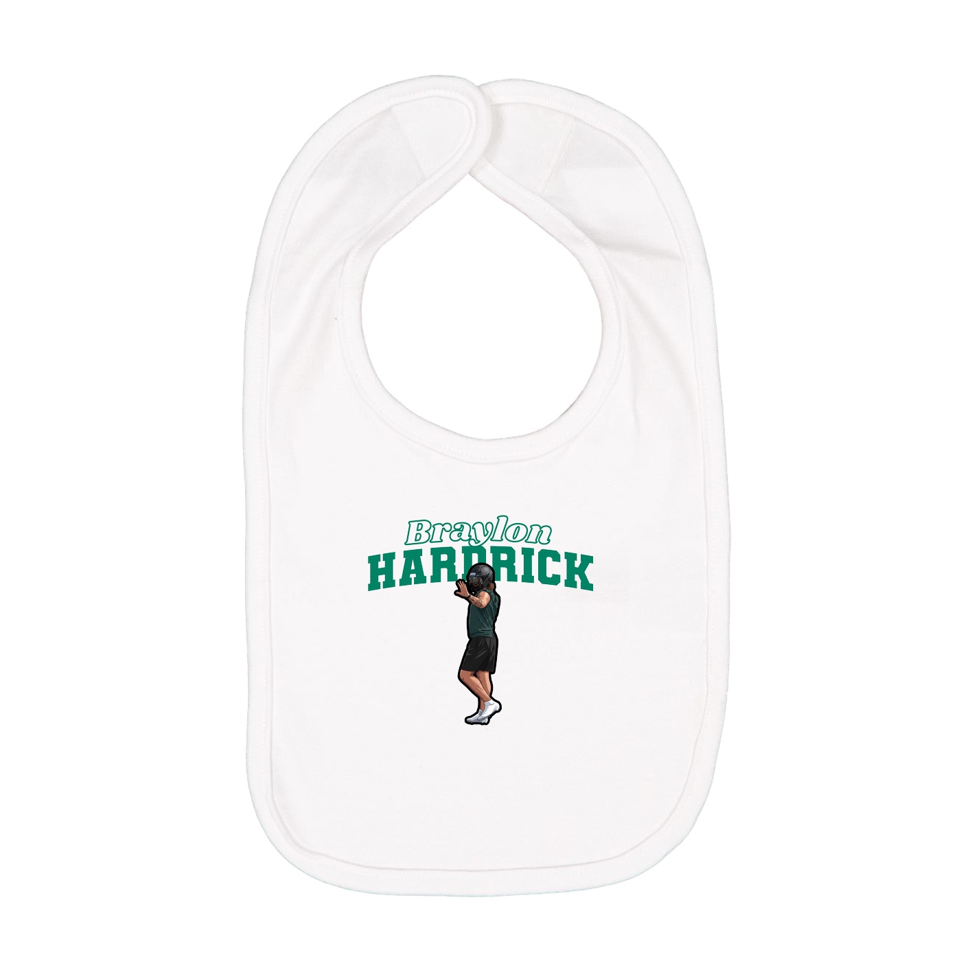 Infant Bib — Name Arch in White