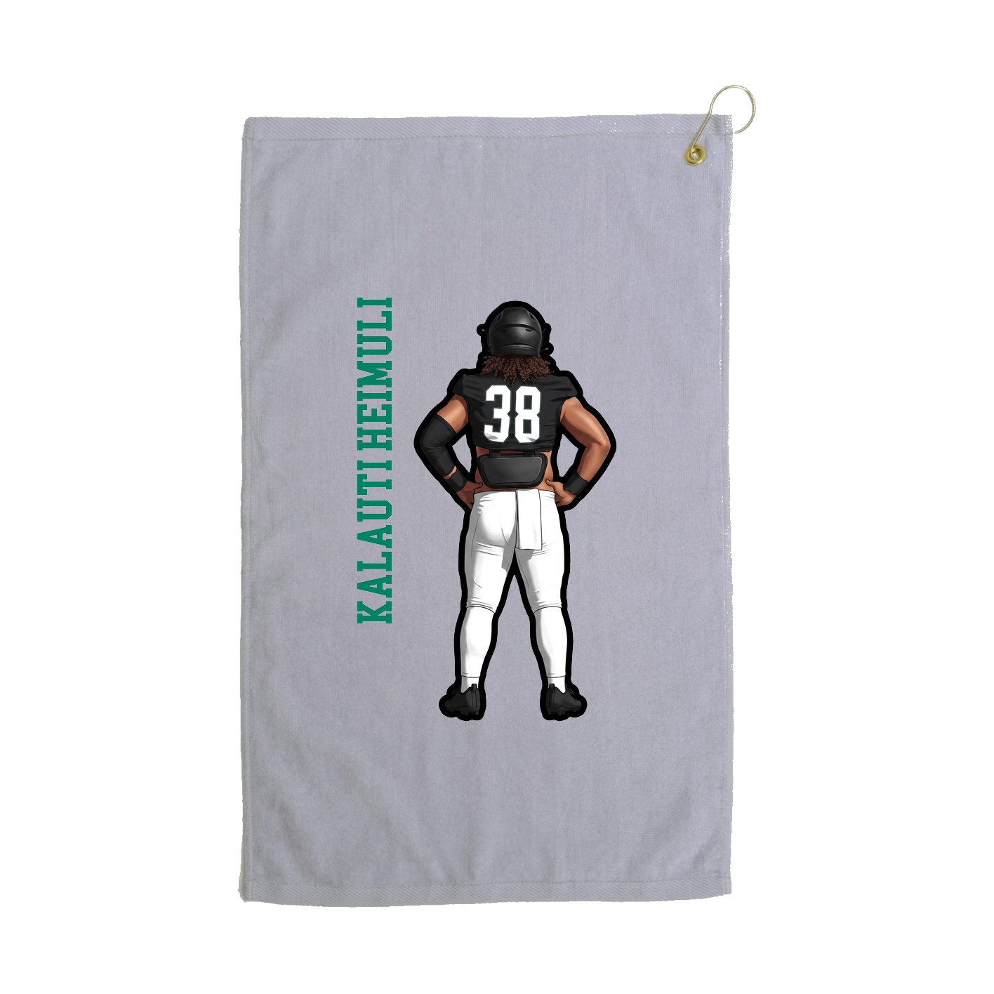 Golf Towel — Name Vertical in Grey