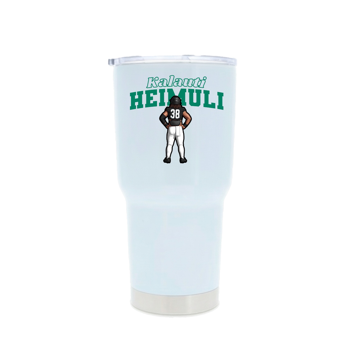 30oz Stainless Steel Tumbler — Name Arch in White