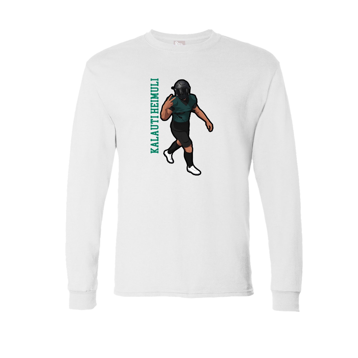 Long Sleeve Tee — Name Vertical in White