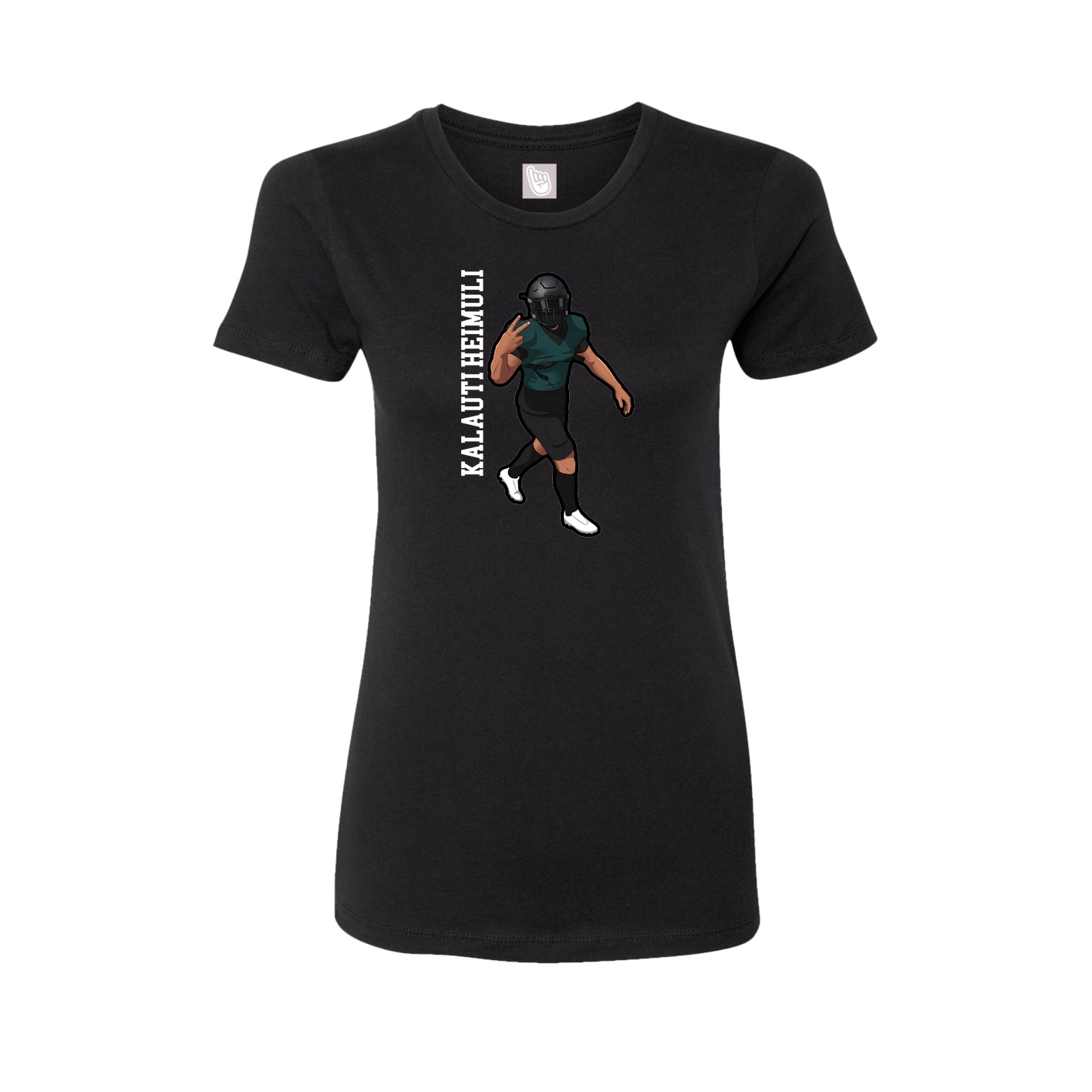 Fitted Women's Tee — Name Vertical in Black