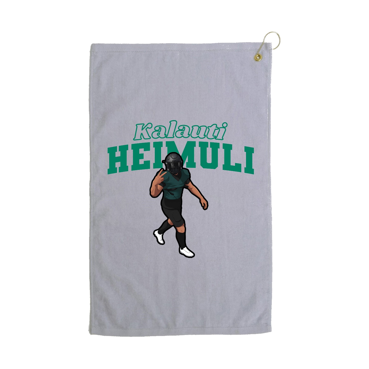 Golf Towel — Name Arch in Grey