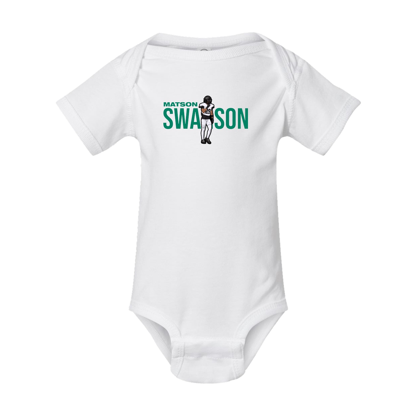 Baby Onesie — Player Name in White