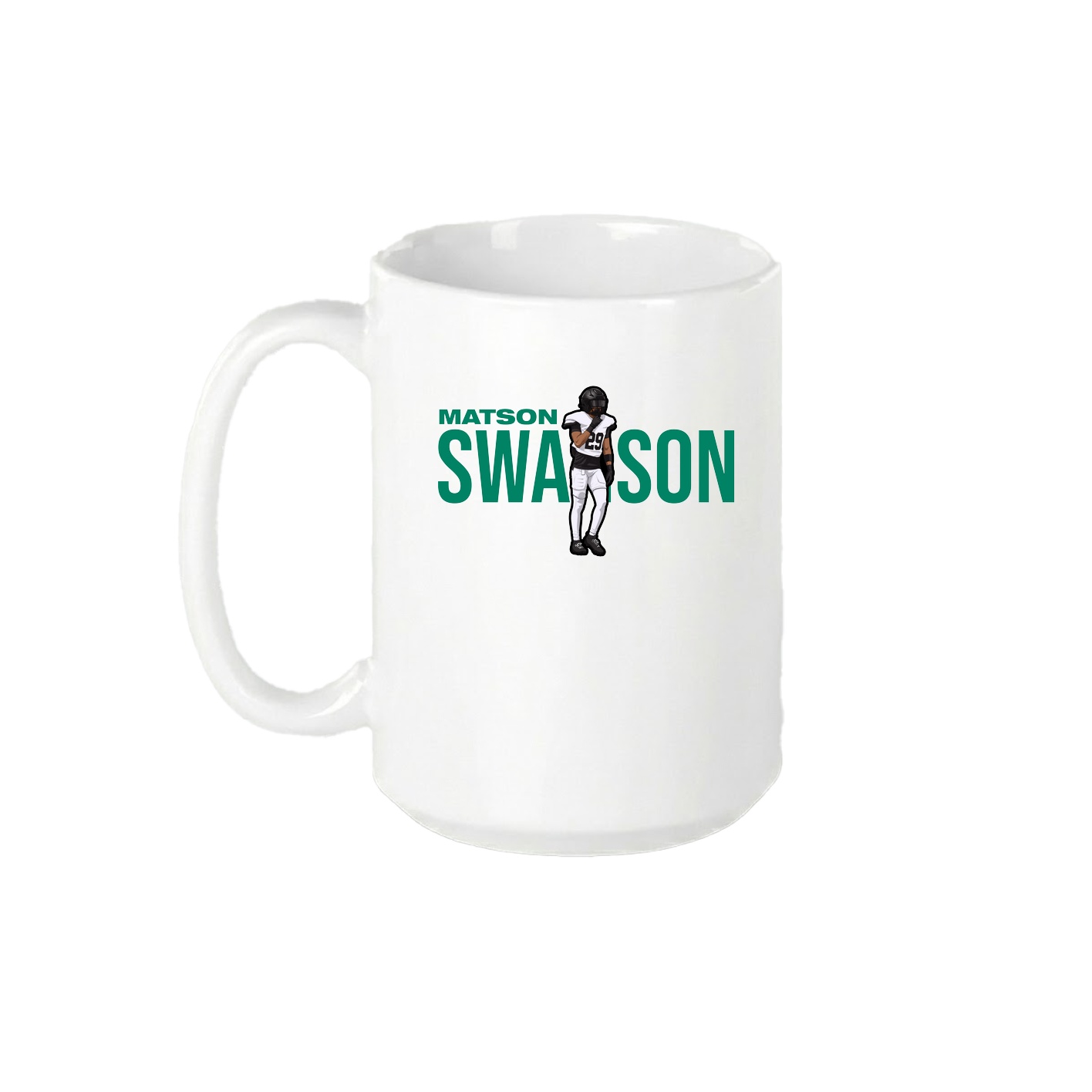 15oz Coffee Mug — Player Name in White