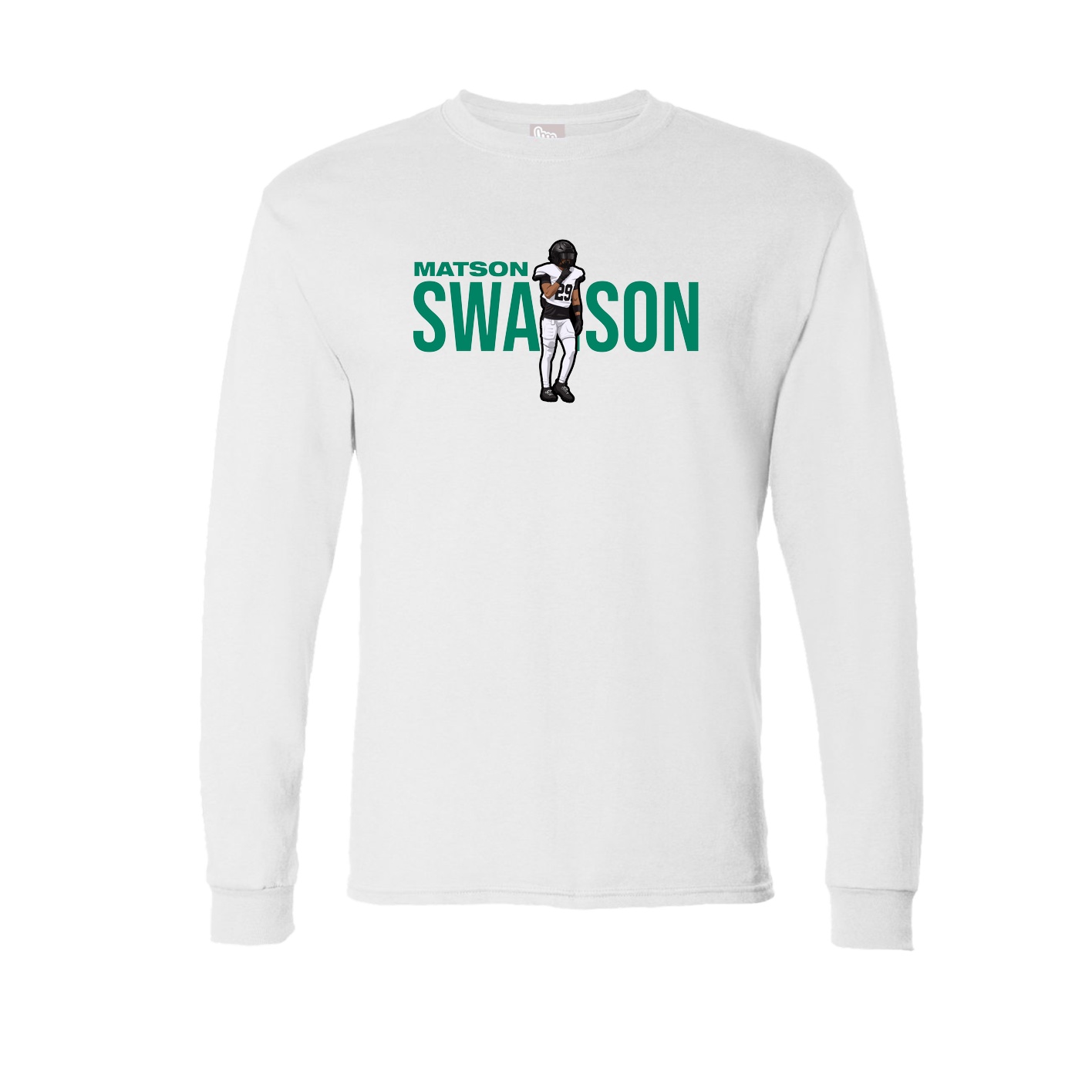 Long Sleeve Tee — Player Name in White