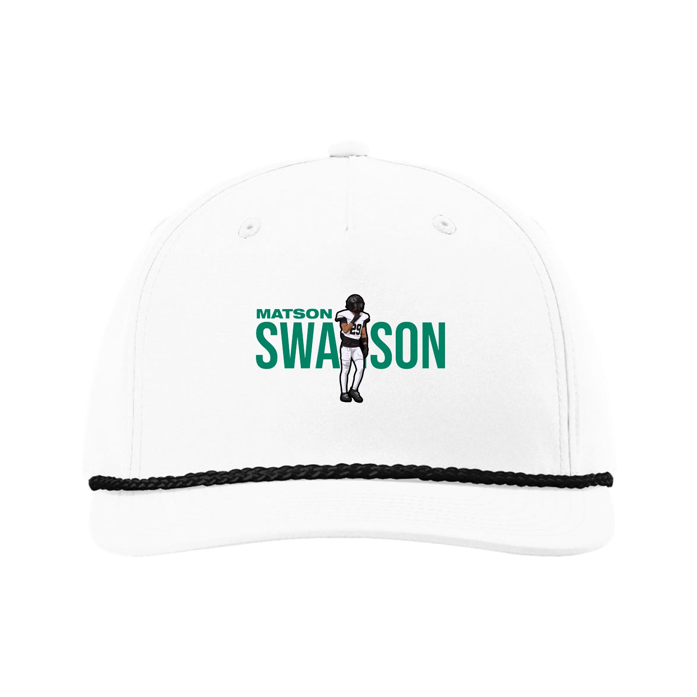 Five-Panel Classic Rope Cap — Player Name in White