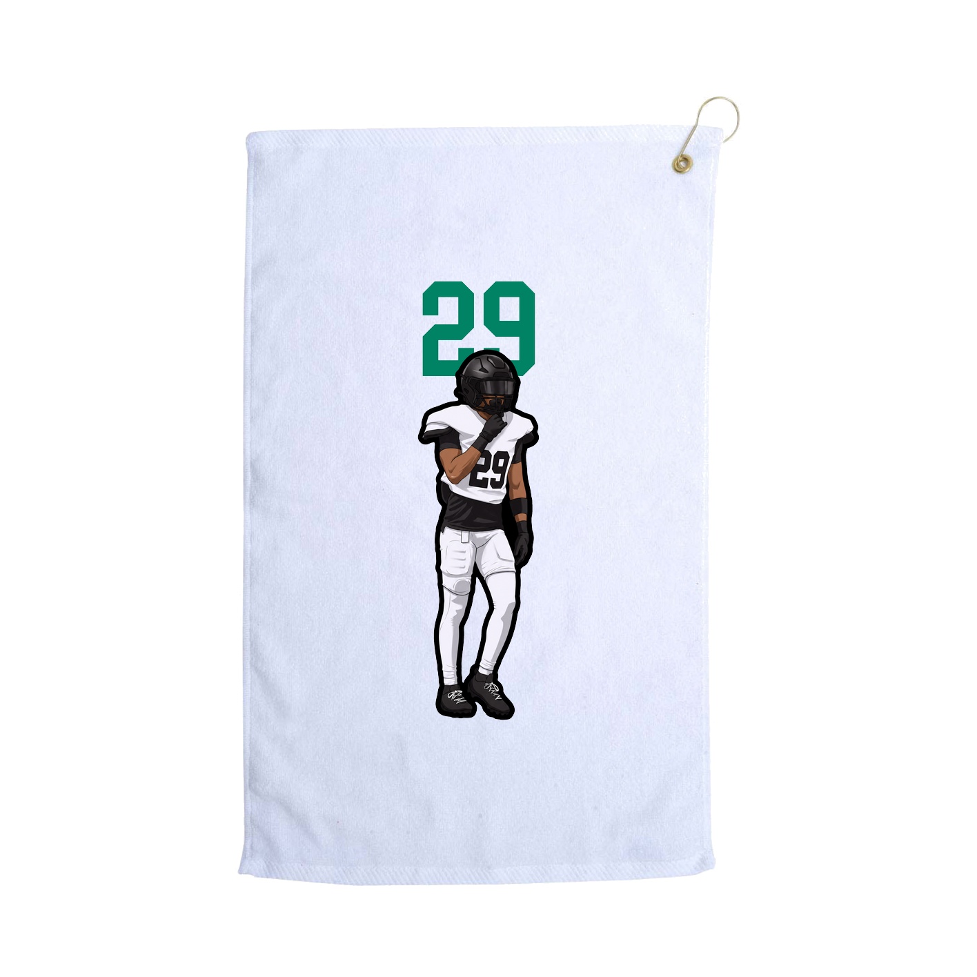 Golf Towel — Number Top in White