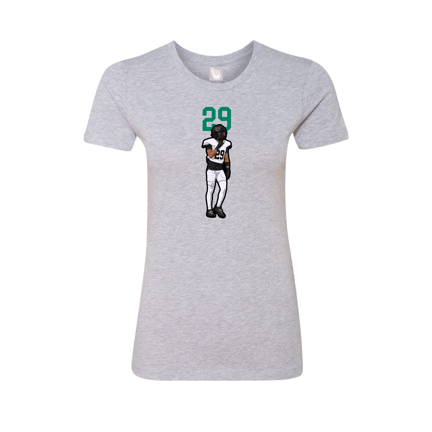 Fitted Women's Tee — Number Top in Grey