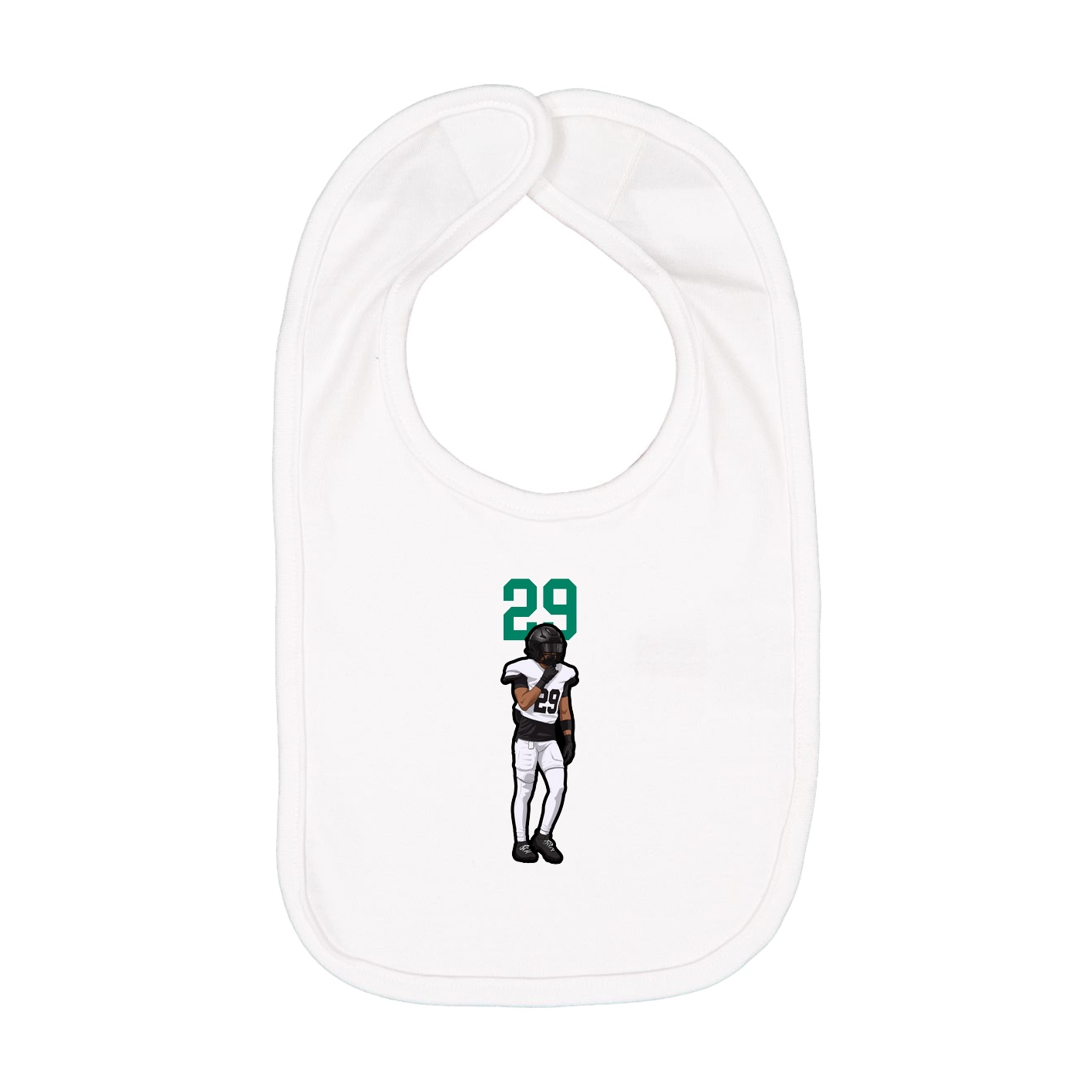 Infant Bib — Number Top in White