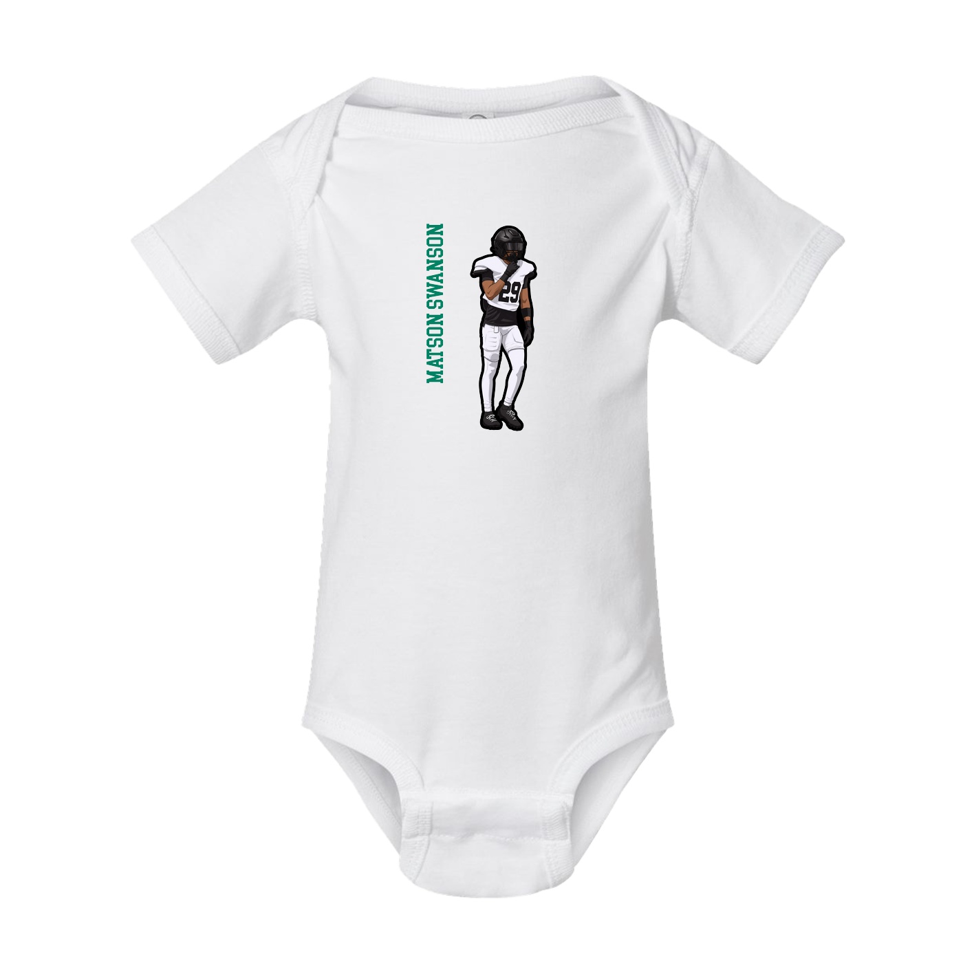 Baby Onesie — Name Vertical in White
