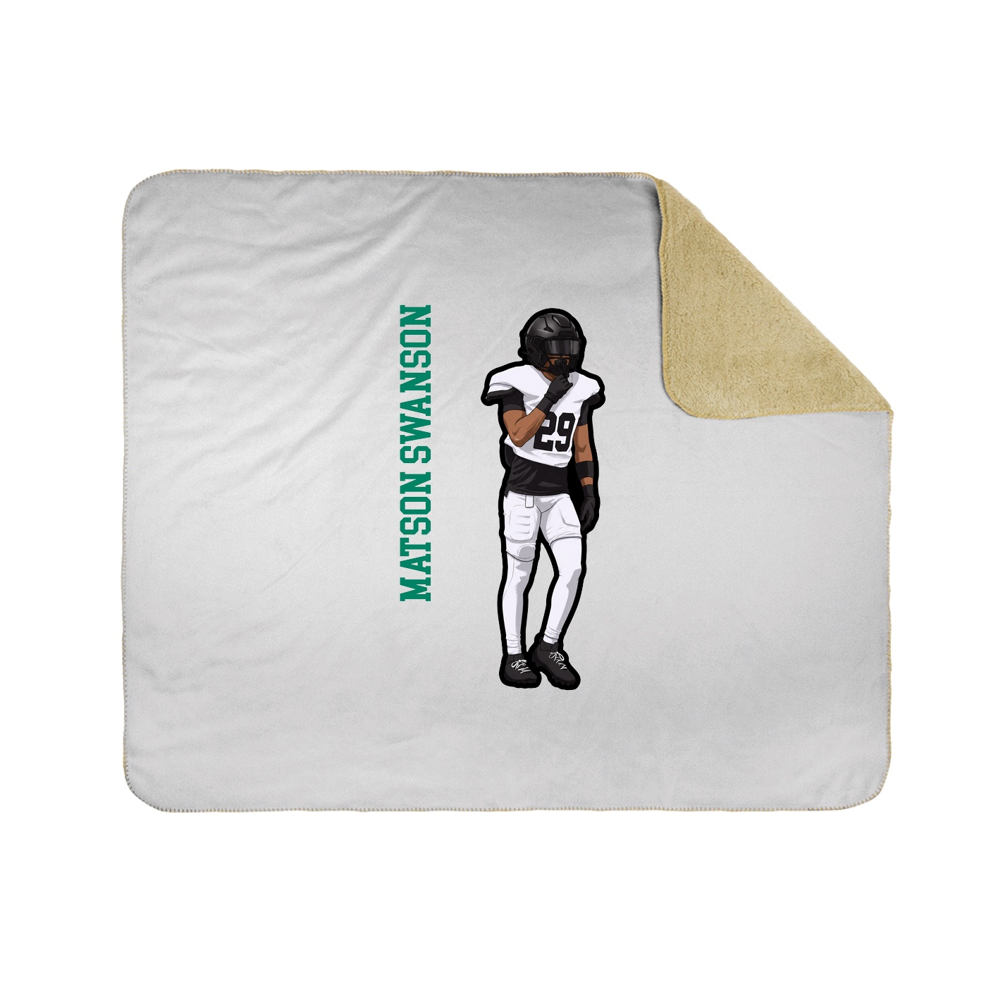 Throw Blanket — Name Vertical in White