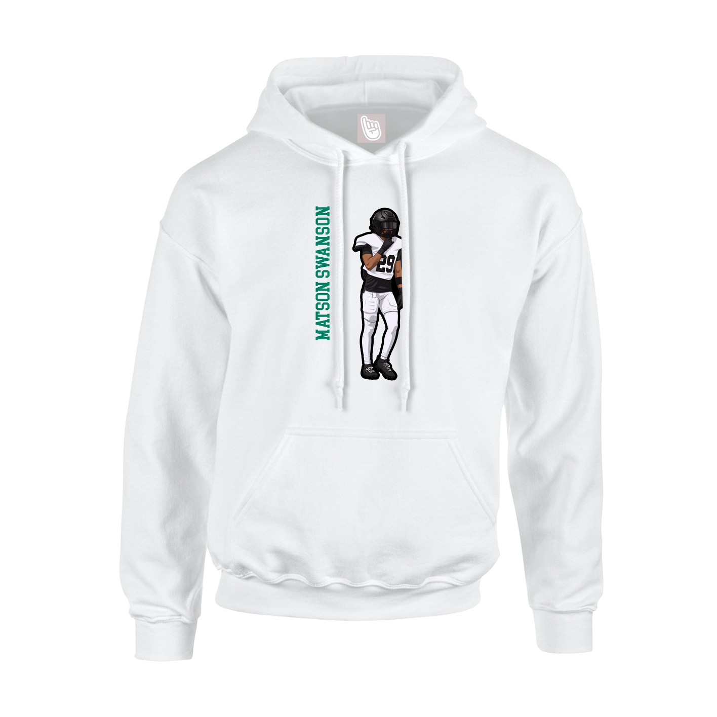 Hoodie — Name Vertical in White
