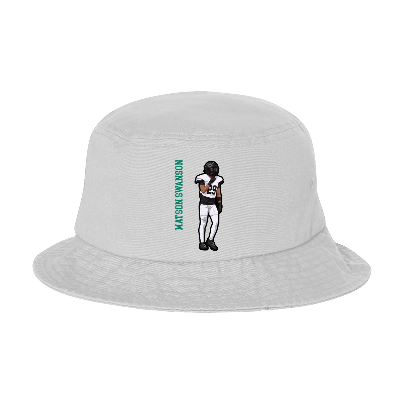 Bucket Cap — Name Vertical in White