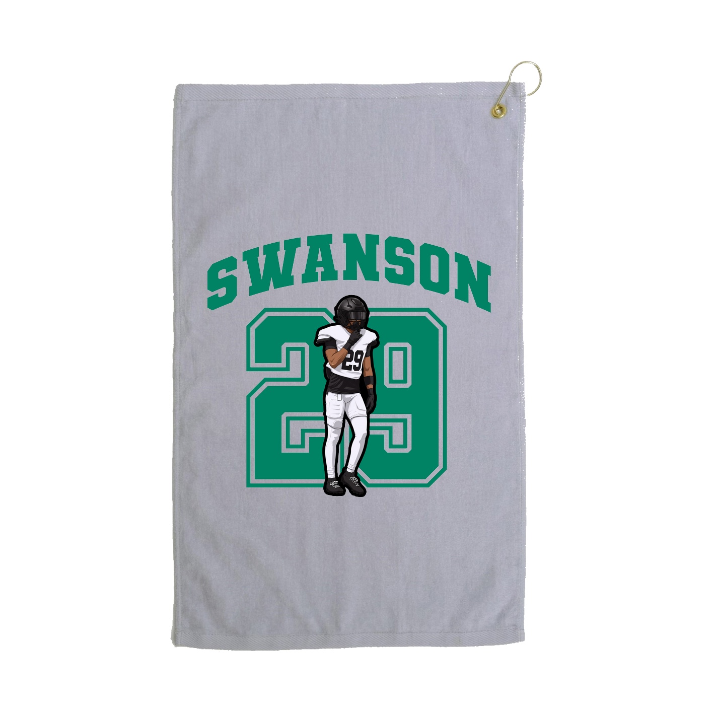 Golf Towel — Number in Grey