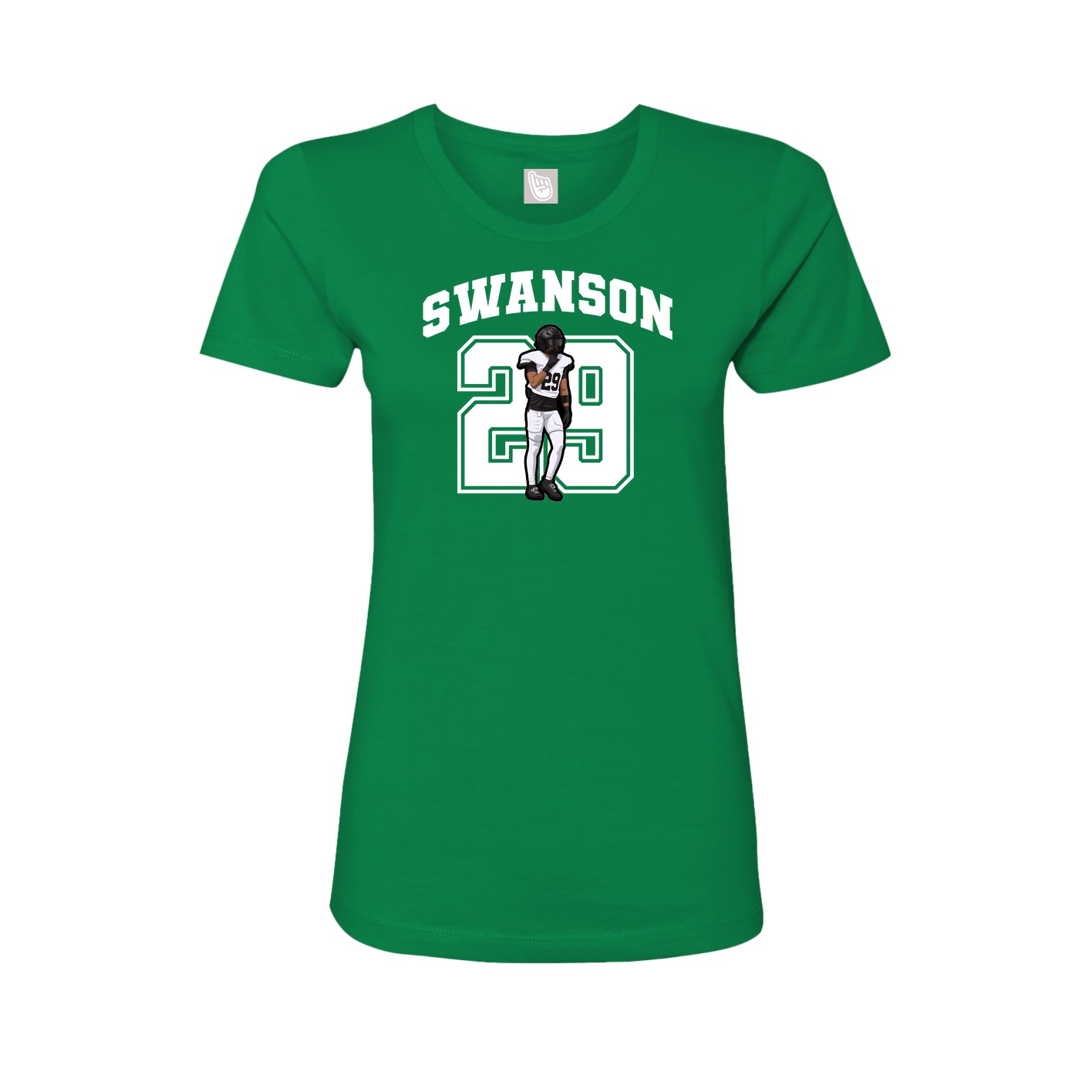 Fitted Women's Tee — Number in Green
