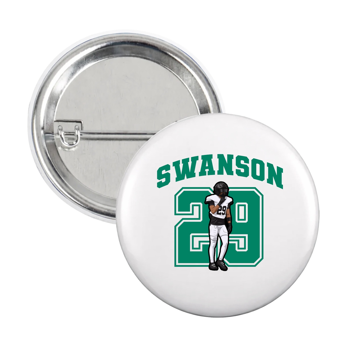 Game Day Button — Number in White