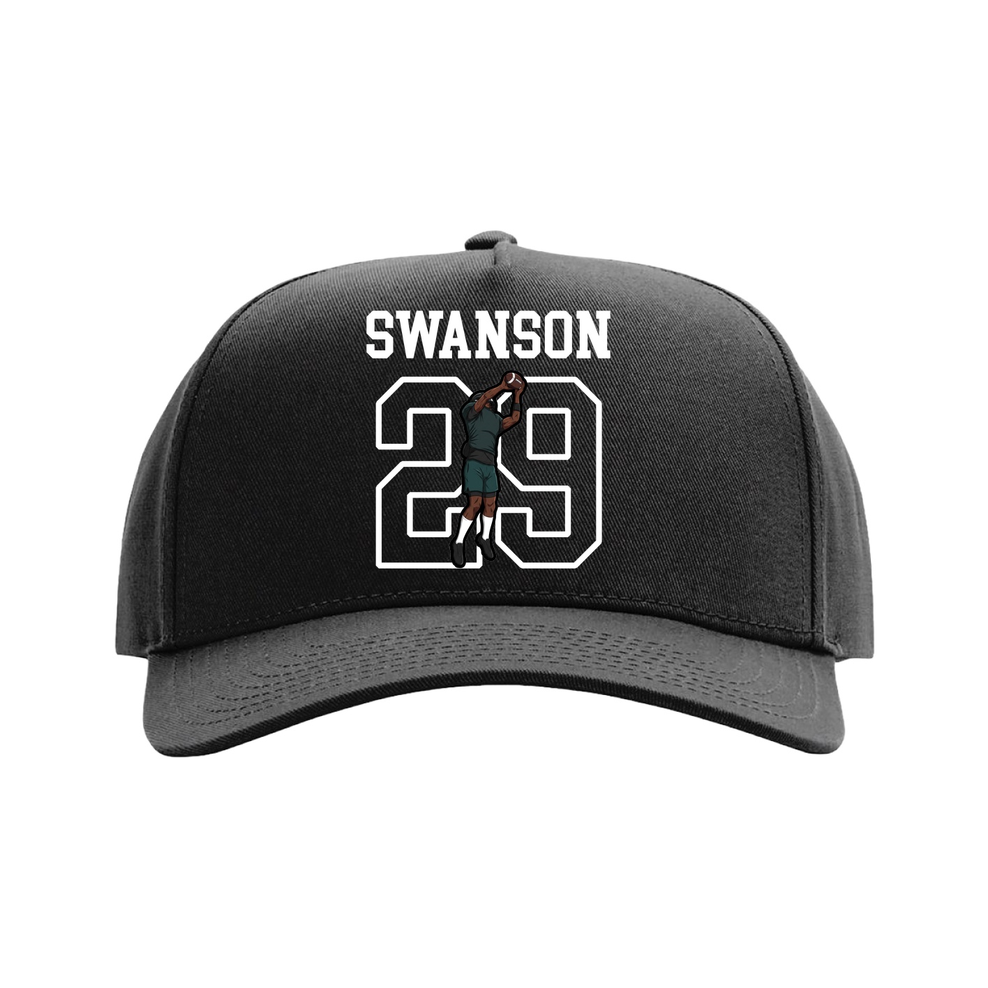 Full Fabric Five-Panel Champ Cap — Shirsey in Black