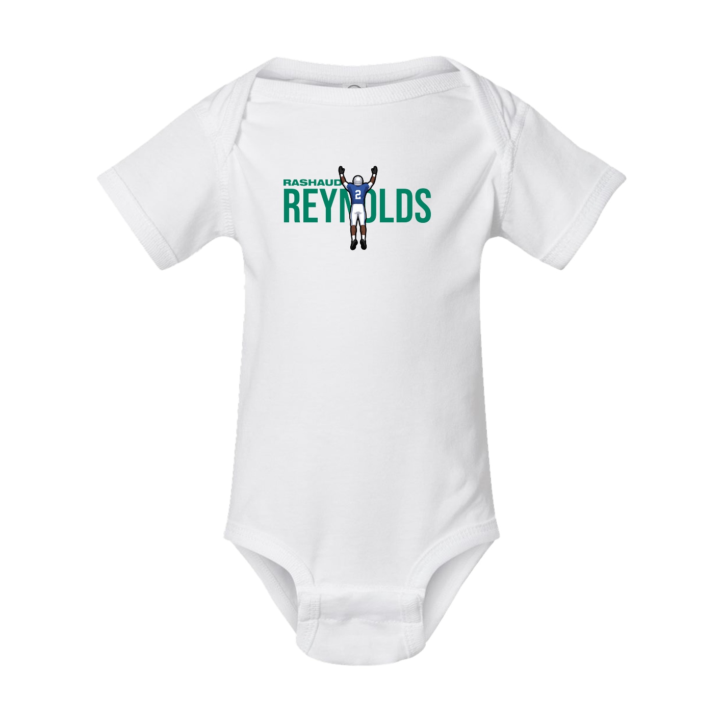 Baby Onesie — Player Name in White