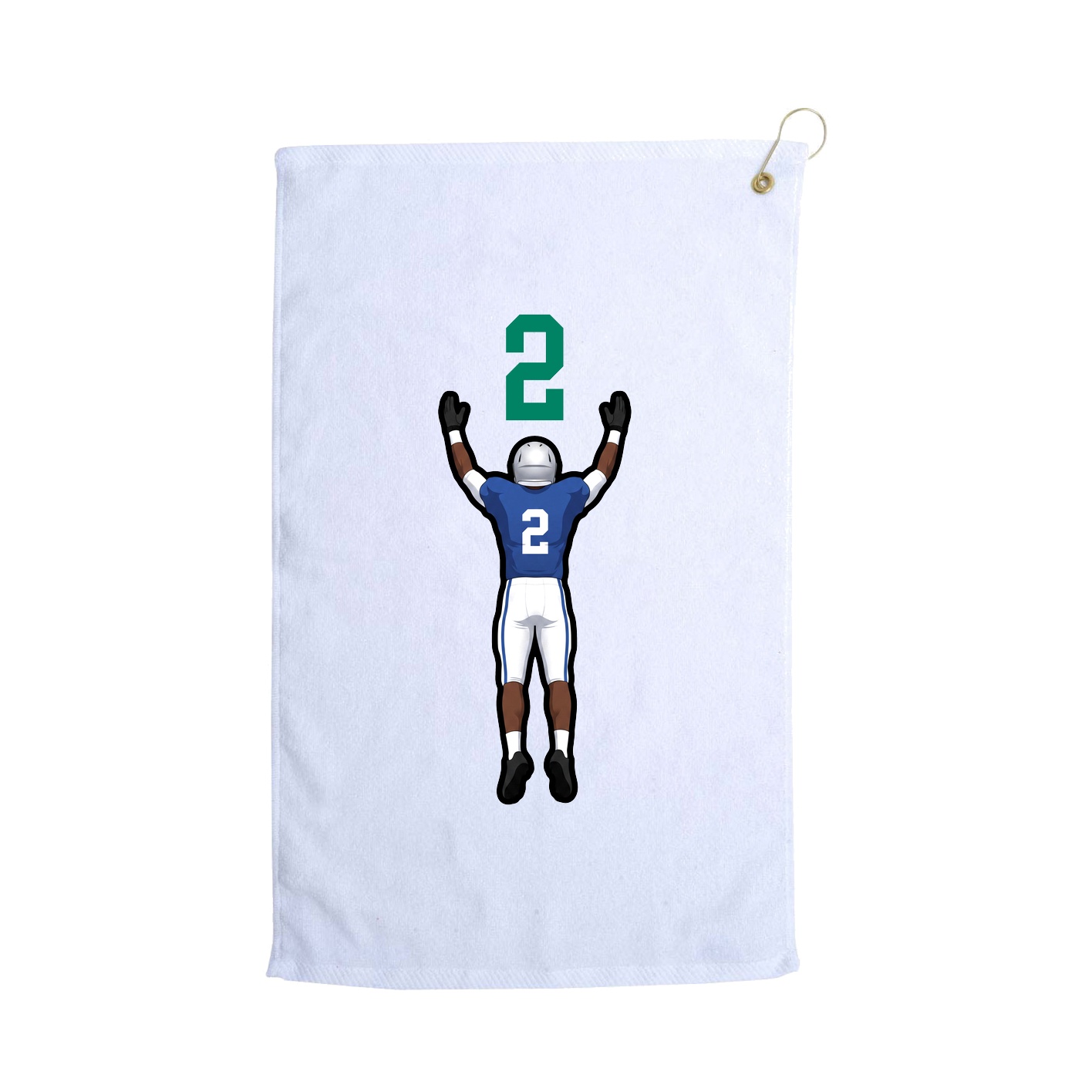 Golf Towel — Number Top in White