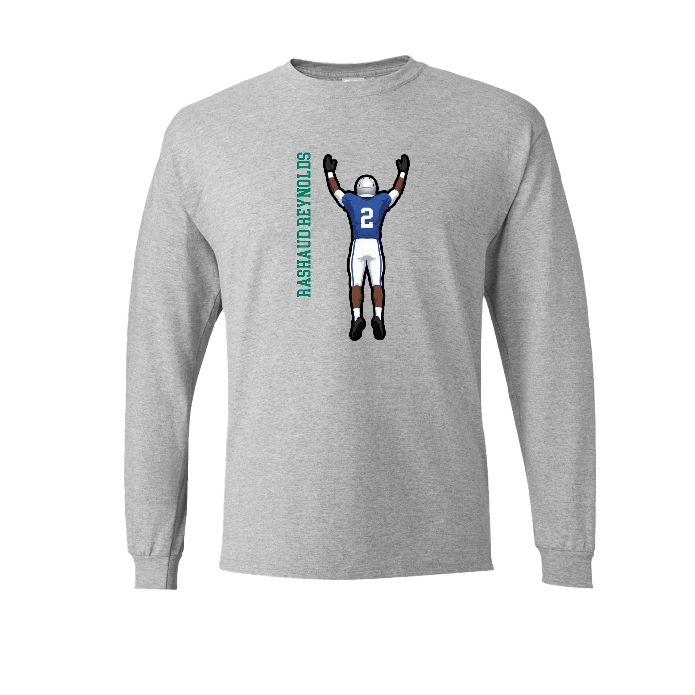 Long Sleeve Tee — Name Vertical in Grey