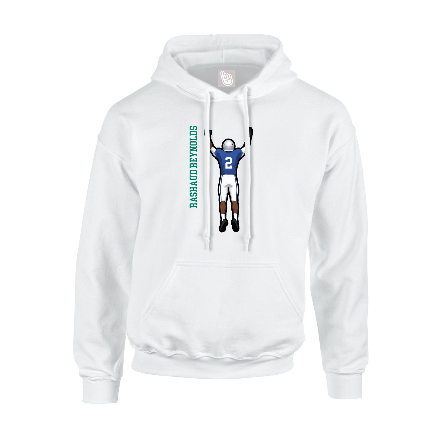 Hoodie — Name Vertical in White