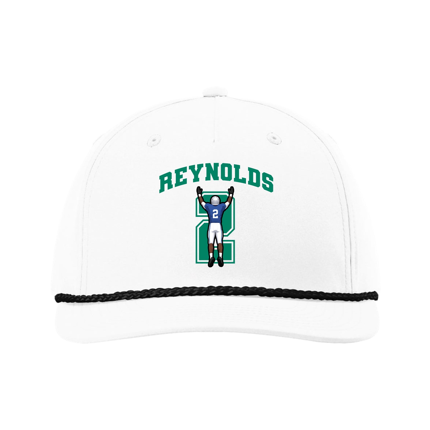 Five-Panel Classic Rope Cap — Number in White