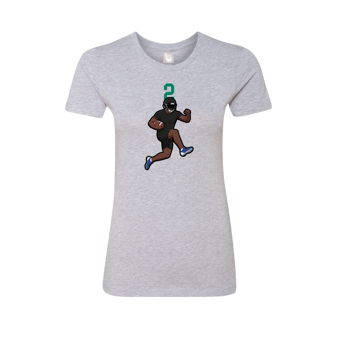 Fitted Women's Tee — Number Top in Grey