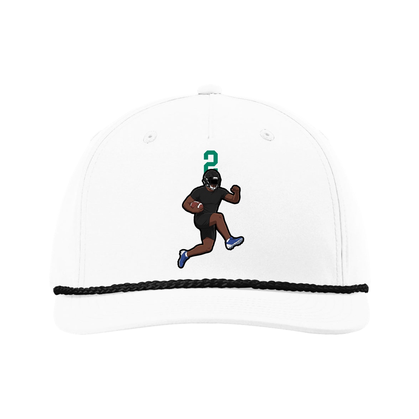 Five-Panel Classic Rope Cap — Number Top in White