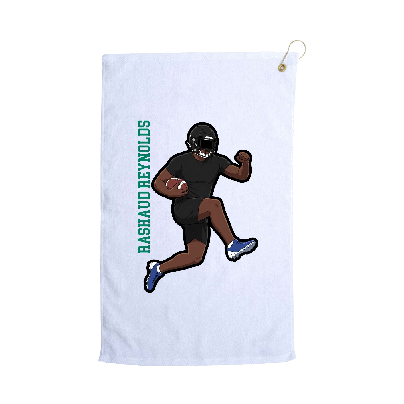 Golf Towel — Name Vertical in White