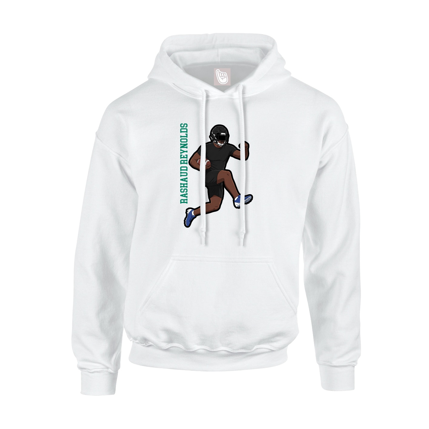 Youth Hoodie — Name Vertical in White