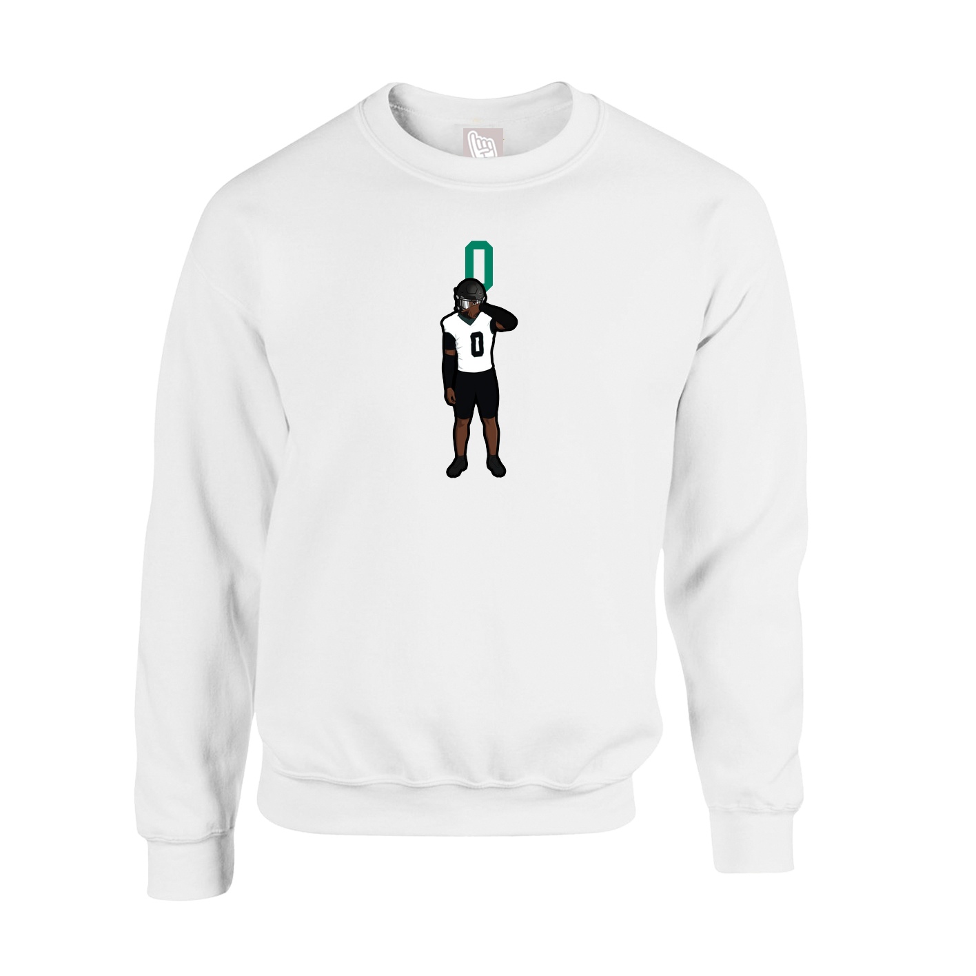 Fleece Crew — Number Top in White