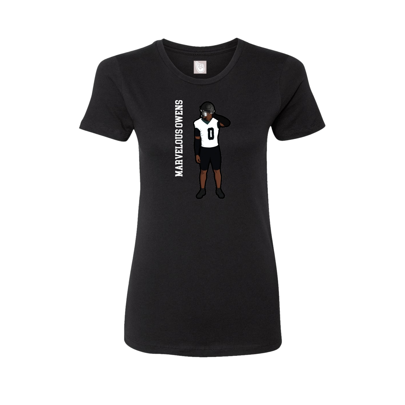 Fitted Women's Tee — Name Vertical in Black