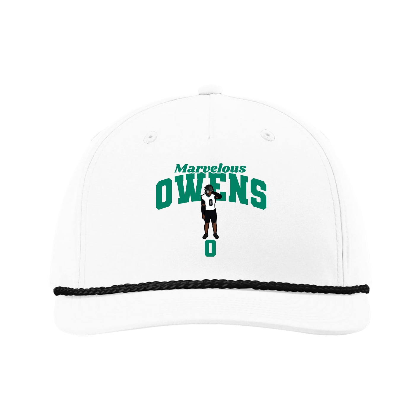 Five-Panel Classic Rope Cap — Signature Arch in White