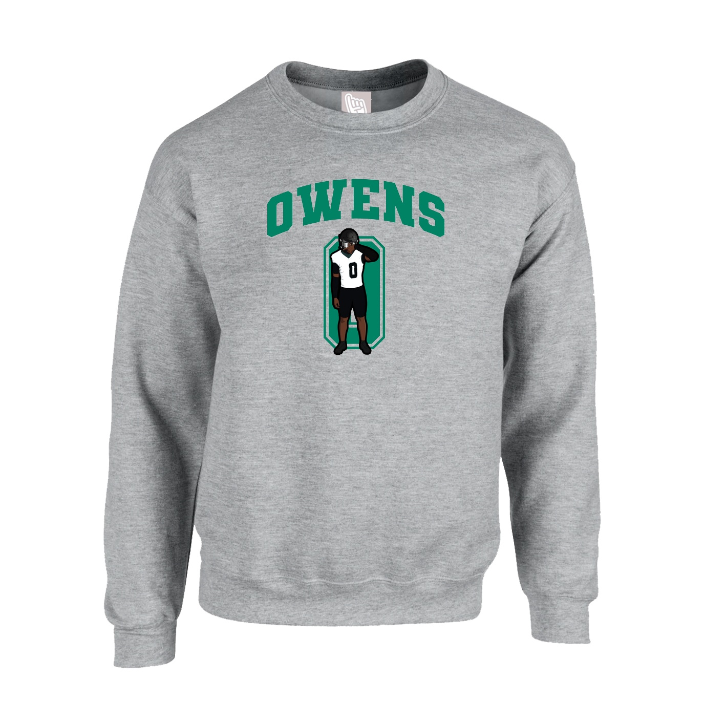 Fleece Crew — Number in Grey