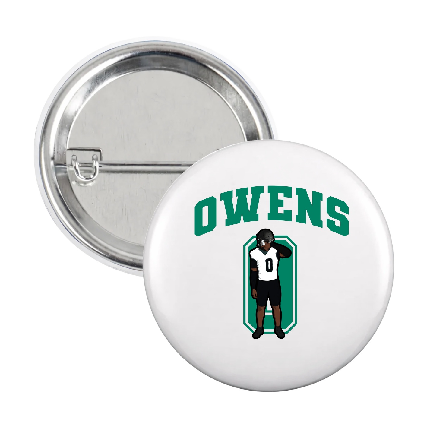 Game Day Button — Number in White