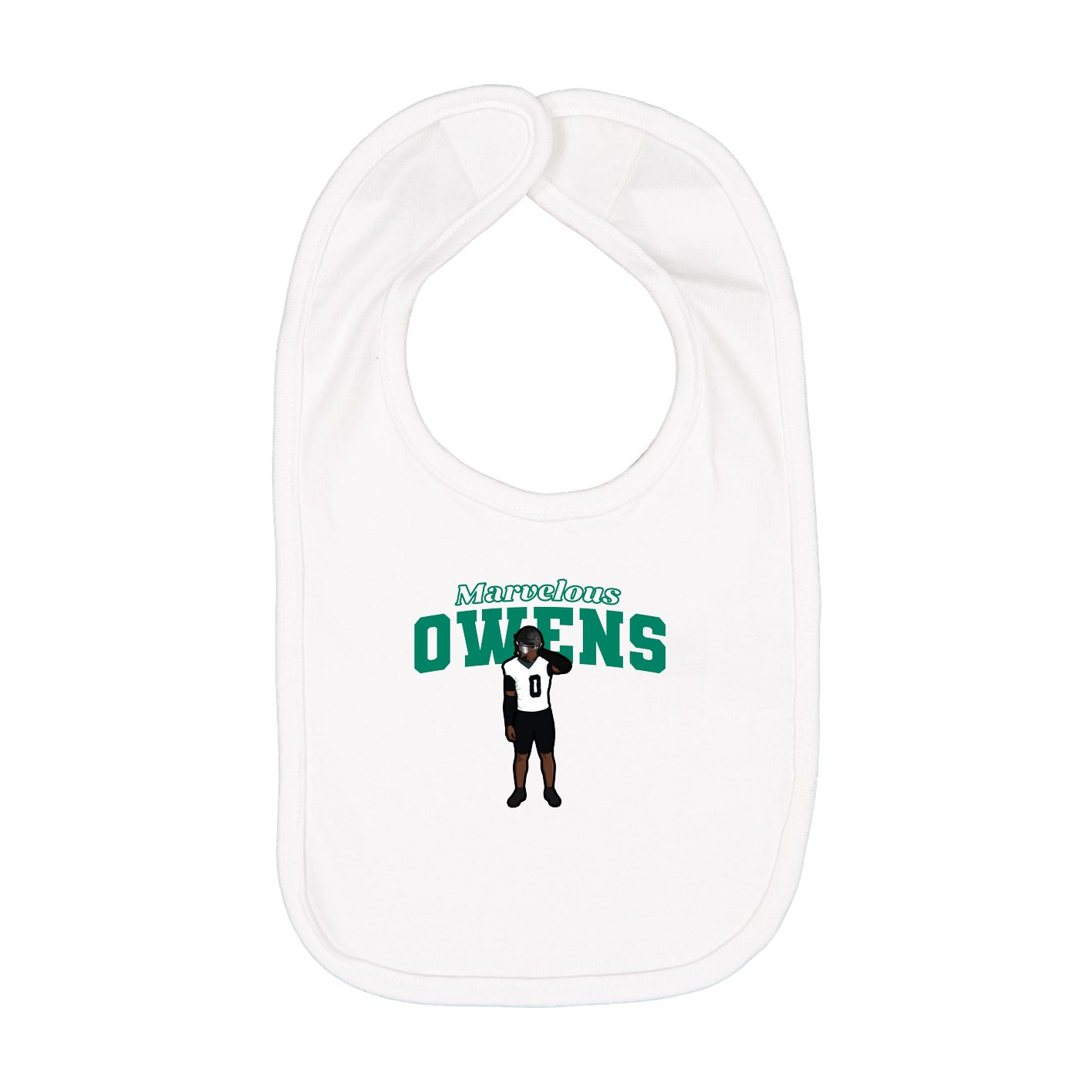 Infant Bib — Name Arch in White
