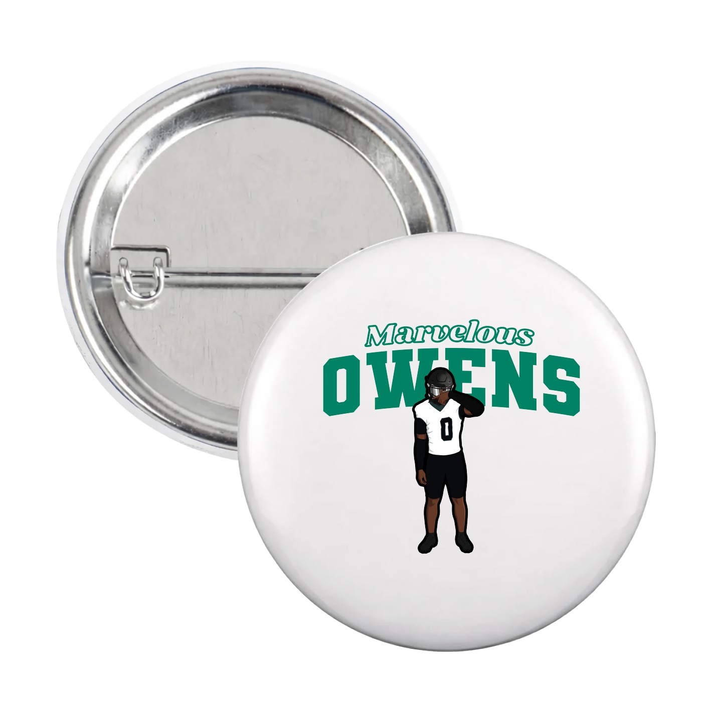 Game Day Button — Name Arch in White